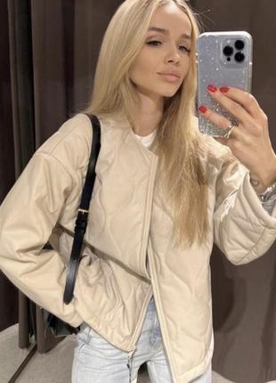 Куртка зара zara экокожа