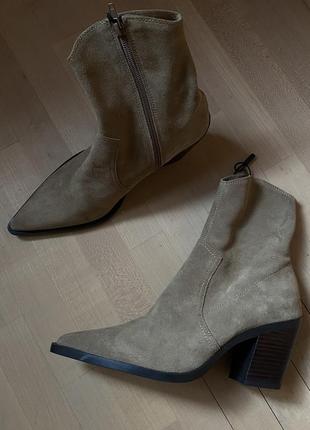 Казаки замшевые натуральная кожа zara оригинал4 фото