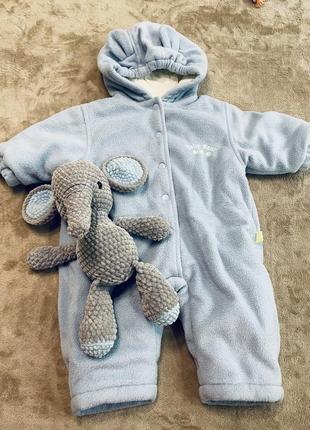 Милый голубой комбинезон на осень весну для мальчика или девочки 62см 3 месяца