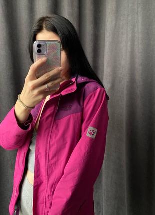 Курточка з підкладом жіноча рожева джек з фліскою з флісовим підкладом jack wolfskin1 фото