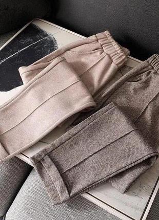 Стильні жіночі штани вовняні, трендові теплі штани з кишенями кашемір 42-44,44-466 фото