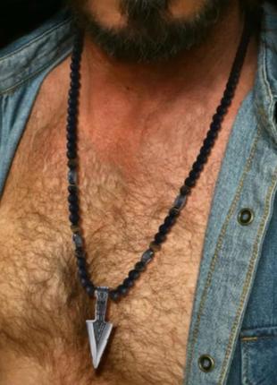 Ожерелье мужское бусы кулон подвеска1 фото