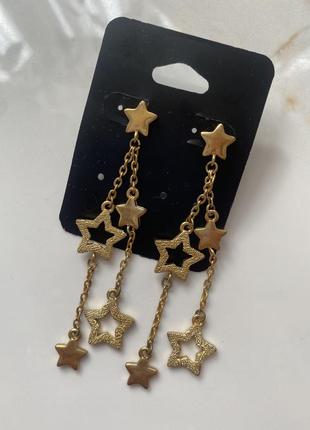 Сережки asos золоті зірочки