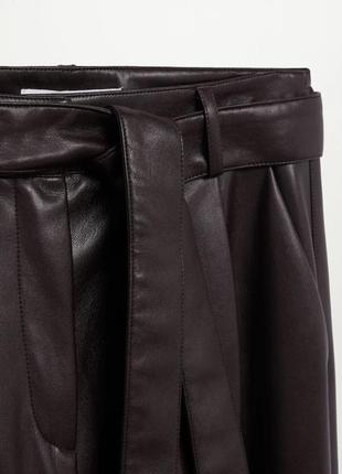 Прямые брюки из искусственной кожи, штаны трубы из экокожи7 фото