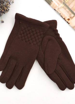 Детские перчатки "rubber" коричневые2 фото