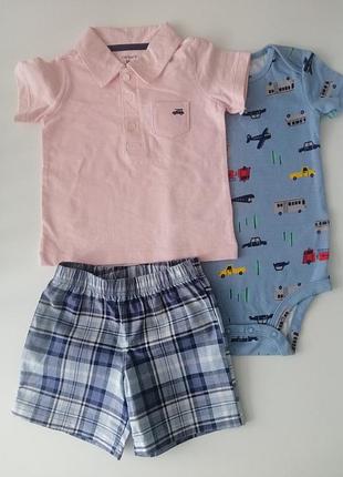 Летний комплект тройка для мальчика carters 18м, рост 76-81 см набор картерс