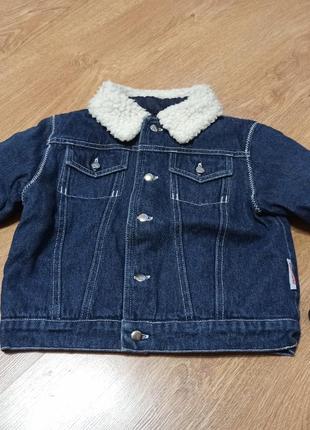 Джинсова утеплена куртка для хлопчика 18 місяців. від schnizler. розмір eur 86.