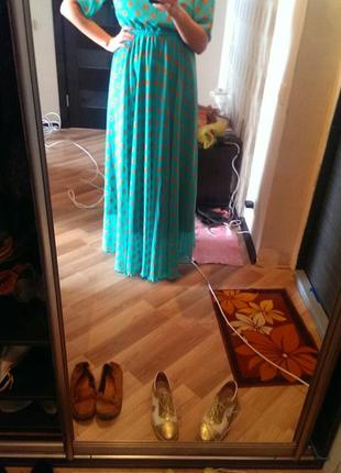 Плаття довге бірюзове з частково оголеною спиною3 фото