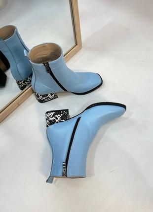 Ботинки ботиночки кожаные зимние демисезонные голубые цвет по выбору4 фото