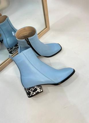 Ботинки ботиночки кожаные зимние демисезонные голубые цвет по выбору2 фото