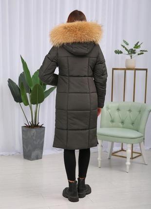 Зимняя женская куртка с натуральным мехом енота finland. бесплатная доставка.3 фото