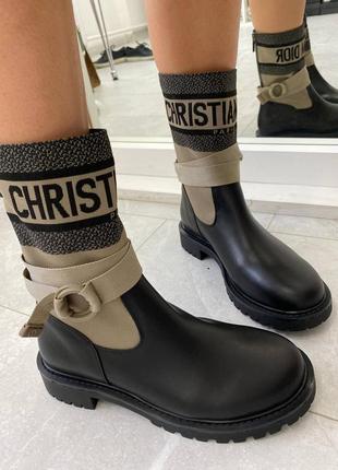 Теплые зимние ботинки в стиле christian dior 💣4 фото