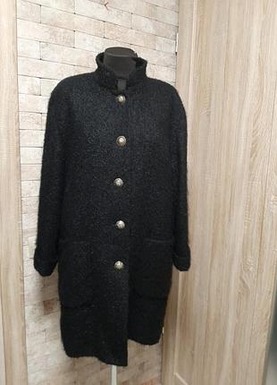 Лёгкое пальто жакет шерсть мохер в составе
