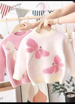 Теплий ангорковий светр для дівчаток
