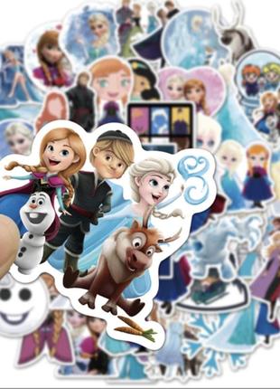 Наклейки виниловые холодное сердце frozen disney на предметы 50 шт.2 фото