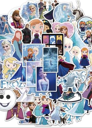 Наклейки виниловые холодное сердце frozen disney на предметы 50 шт.5 фото