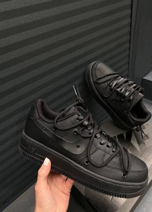 Nike airforce black custom 2.0 унісекс жіночі чоловічі чорні кросівки найк форс кастом ексклюзив черные неформальные мужские женские кроссовки деми5 фото