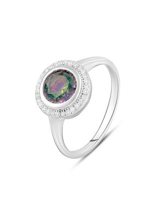 Серебряное кольцо с мистик топазом 2.44ct (18/18.5 см размеры) 2117315