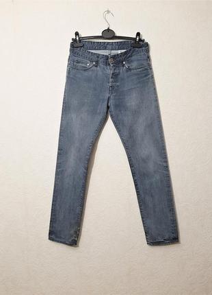 H&m брендовые стильные джинсы мужские синие-голубые дымчатые зауженные slim оригинал2 фото