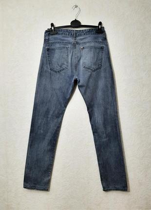 H&m брендовые стильные джинсы мужские синие-голубые дымчатые зауженные slim оригинал5 фото