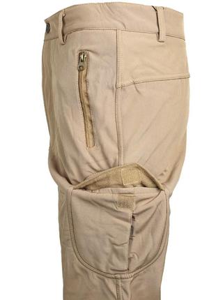 Тактичні штани lesko b001 sand (l) однотонні чоловічі з теплою підкладкою та кишенями на блискавці3 фото