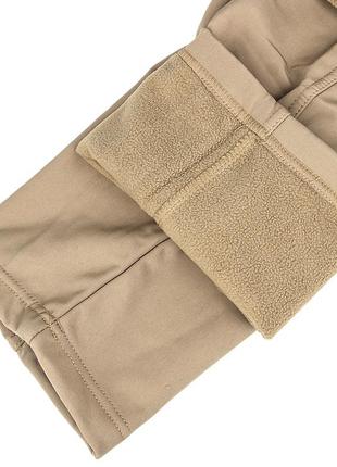 Тактические штаны lesko b001 sand (l) однотонные мужские с теплой подкладкой и карманами на молнии5 фото