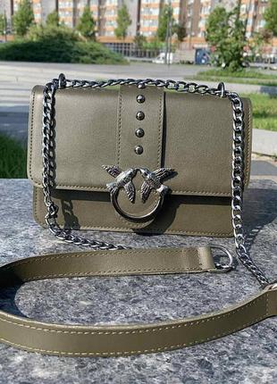 Женская сумочка кланч в стиле pinko с птичками. маленькая сумка на цепочке пинко птичатки бордовая зеленая зеленый
