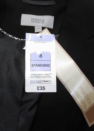 Пиджак стильный marks&spencer, 8 (s, 36), polyester, черный, новый!3 фото