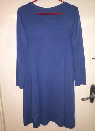 Віскозне,стрейчевое,елегантне,сіро-блакитне плаття, 14-18 рр.,італія, з нюансом1 фото