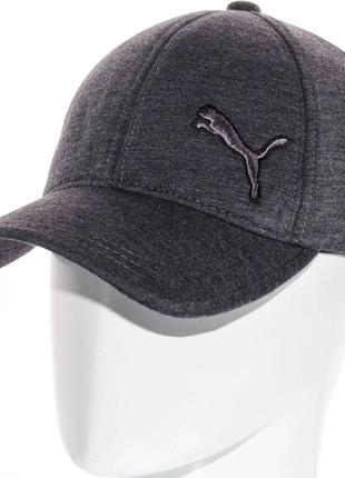 Бейсболка мужская закрытая на резинке кепка стрейчевая puma bdh20670 темно-серый