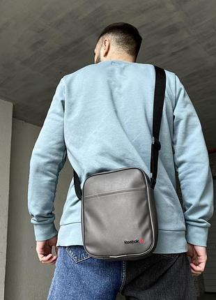 Барсетка шкір.зам. сірий reebok