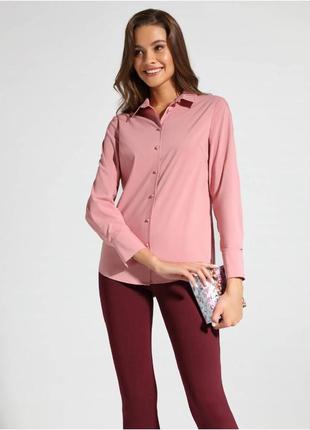 Сатинова жіноча сорочка із 100% котону кольору припорошена троянда1 фото