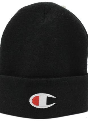 Мужская/женская шапка puma черная теплая, вязаная шапка пума черная с отворотом на зиму/осень унисекс3 фото