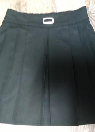 Черная школьная юбочка m&s на девочку 10-11 лет в идеальном состоянии1 фото