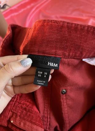 Вельветова юбка h&m hm червона міні юбка спідниця5 фото