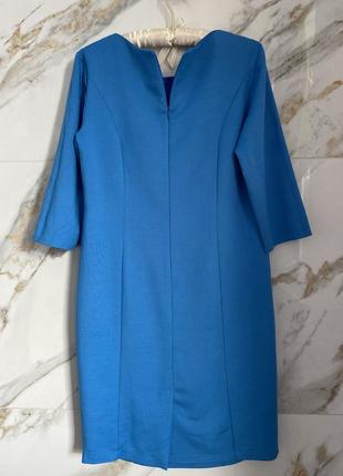 Стильне темно голубе плаття тюльпан2 фото
