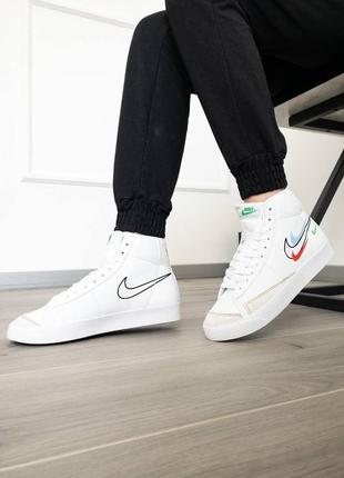 Жіночі кросівки n!ke blazer mid 77 multi swoosh white женские кроссовки найк