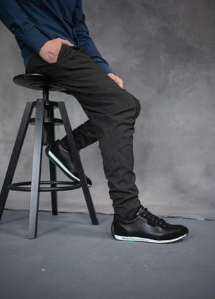 Мужские кроссовки кожаные весенне-осенние черные emirro л5 black5 фото