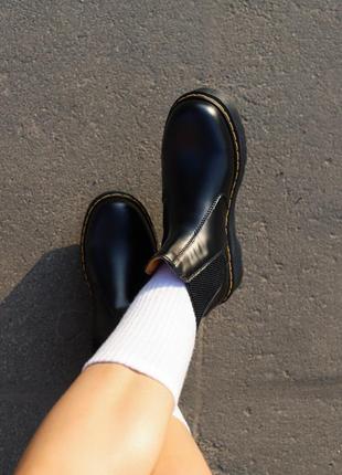 Dr.martens jadon chelsea black lux сапожки доктор мартинс челси на высокой подошве осень весна сапоги черевики на високій платформі4 фото