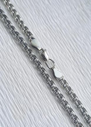 Срібна ланцюжок плетіння бісмарк 55 см