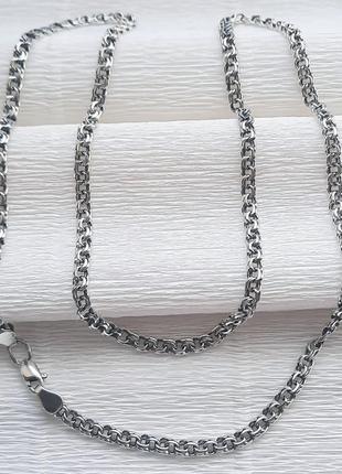 Срібний ланцюжок плетіння бісмарк 50 см