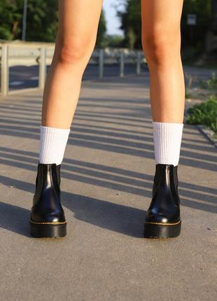 Dr.martens jadon nubuck black lux сапожки доктор мартинс челси на высокой подошве осень весна сапоги черевики на високій платформі