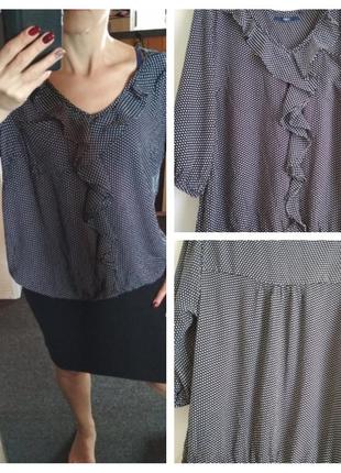 Актуальная блузочка в горох, вискоза, р. 46/48