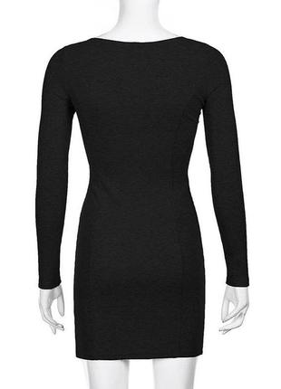 Бплатье сукня плаття черное вырез мини разрез декольте2 фото