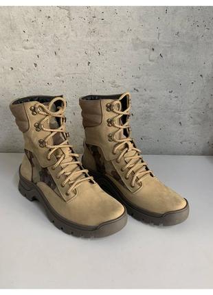 Берцы зимние качественные светлые ботинки койот тактические военные7 фото