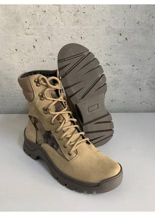 Берці зимові якісні світлі черевики койот тактичні військові4 фото