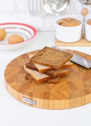 Кругла торцева обробна дошка з дуба та ясена 30 см