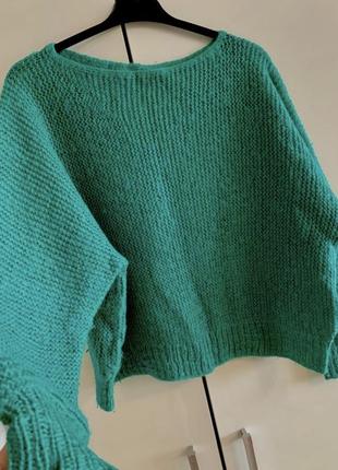Шикарний об‘ємний смарагдовий светр2 фото