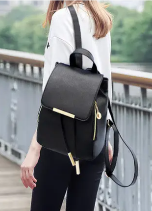 Стильный женский рюкзак с золотистой фурнитурой. 3 цвета 6443ал3 фото