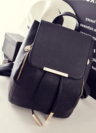 Стильный женский рюкзак с золотистой фурнитурой. 3 цвета 6443ал